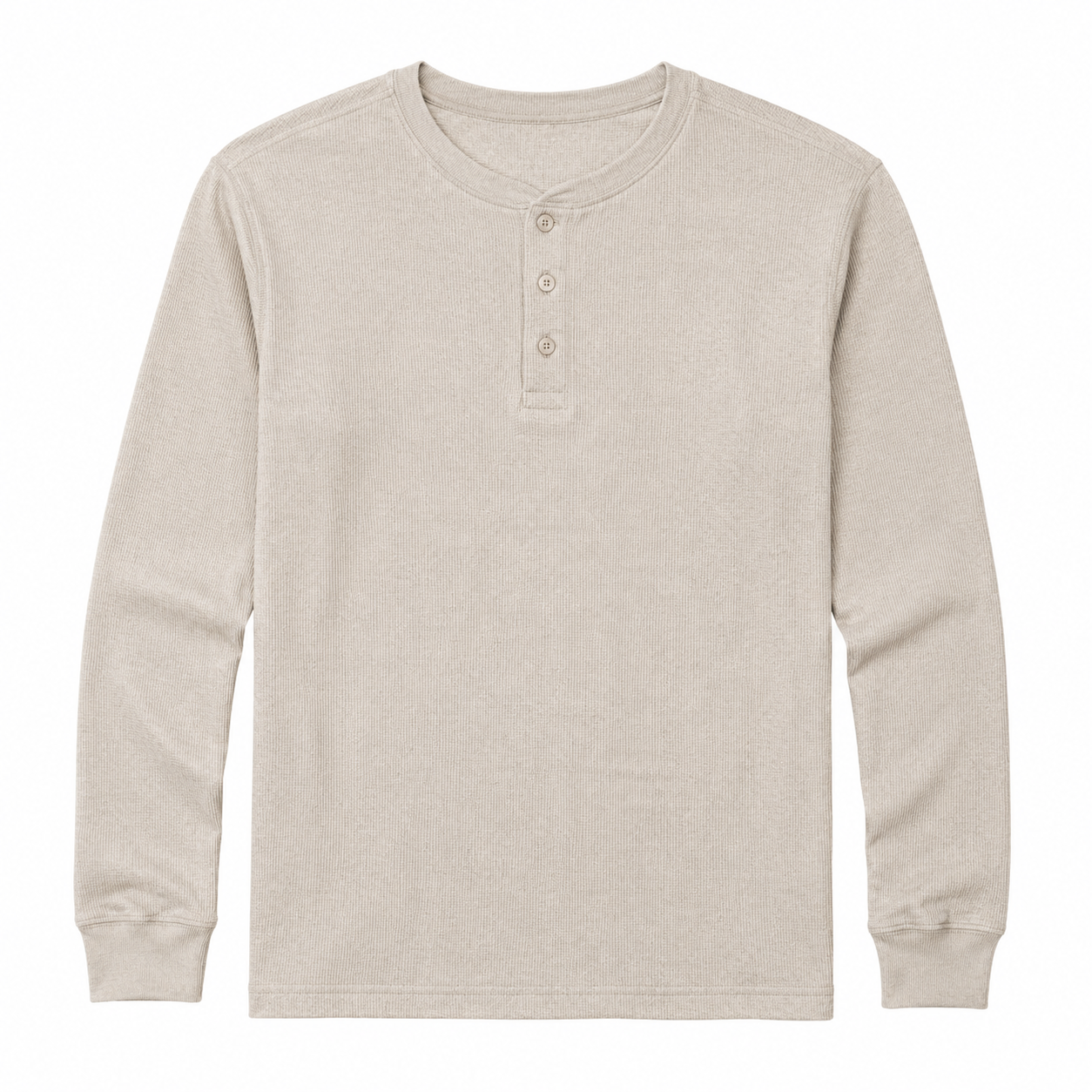 Breakwater Waffle Henley — Heather Oat