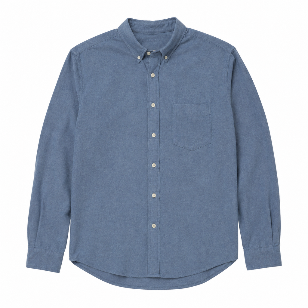Harborline Brushed Oxford Shirt — Slate Blue