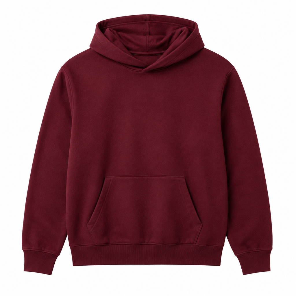 Dockside Fleece Hoodie — Deep Burgundy