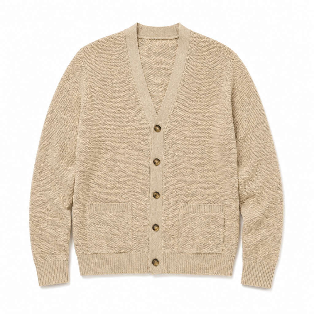 Tideway Textured Cardigan — Warm Sand