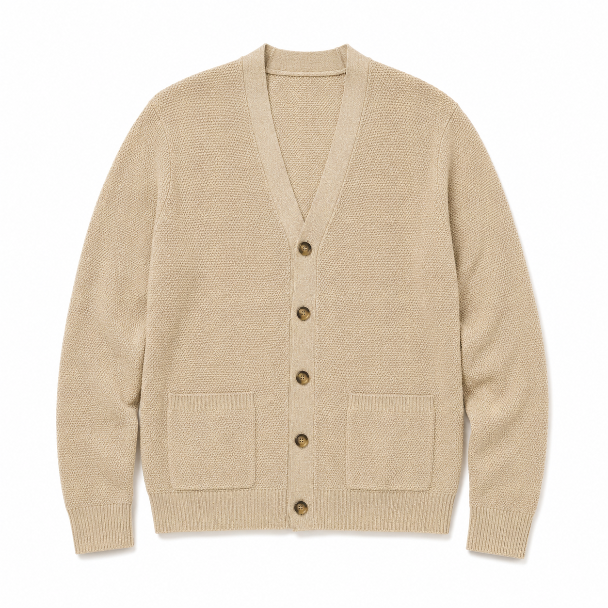 Tideway Textured Cardigan — Warm Sand