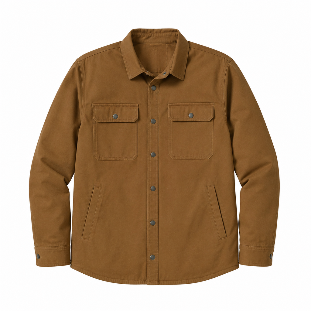 Ridgeline Canvas Overshirt — Tobacco Brown