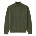 Cove Ribbed Half-Zip Pullover — Moss Green