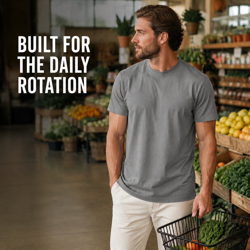Driftmark Garment-Dyed Tee — Mineral Gray