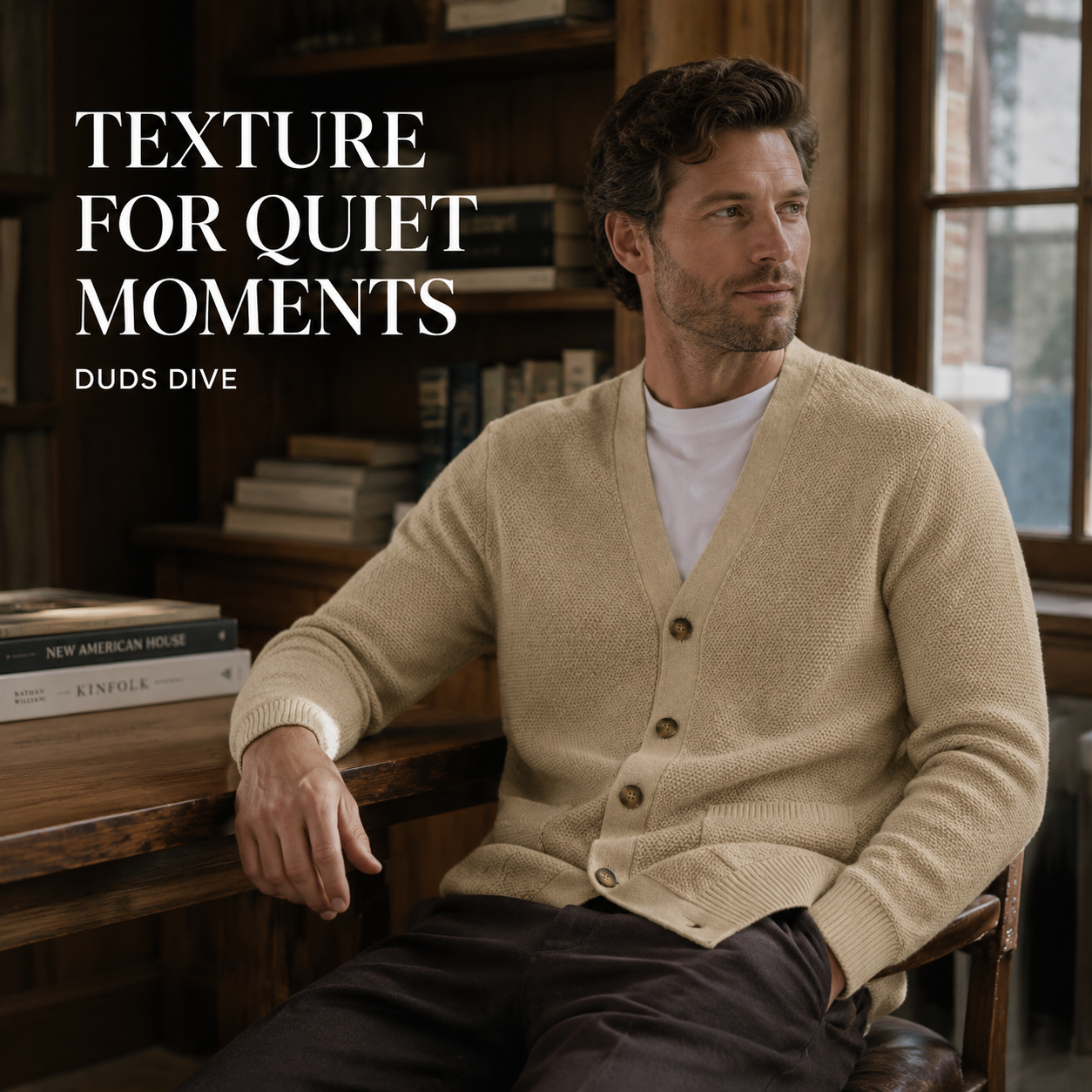 Tideway Textured Cardigan — Warm Sand