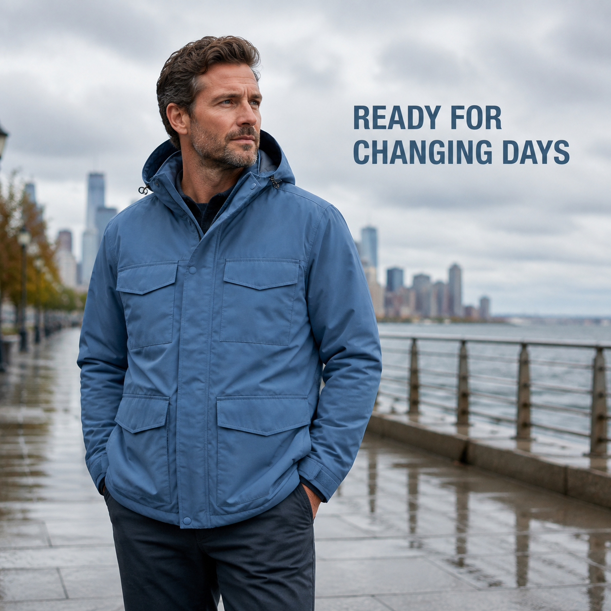 Stormpath Hooded Field Jacket — Dusty Blue