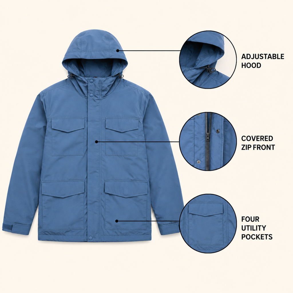 Stormpath Hooded Field Jacket — Dusty Blue