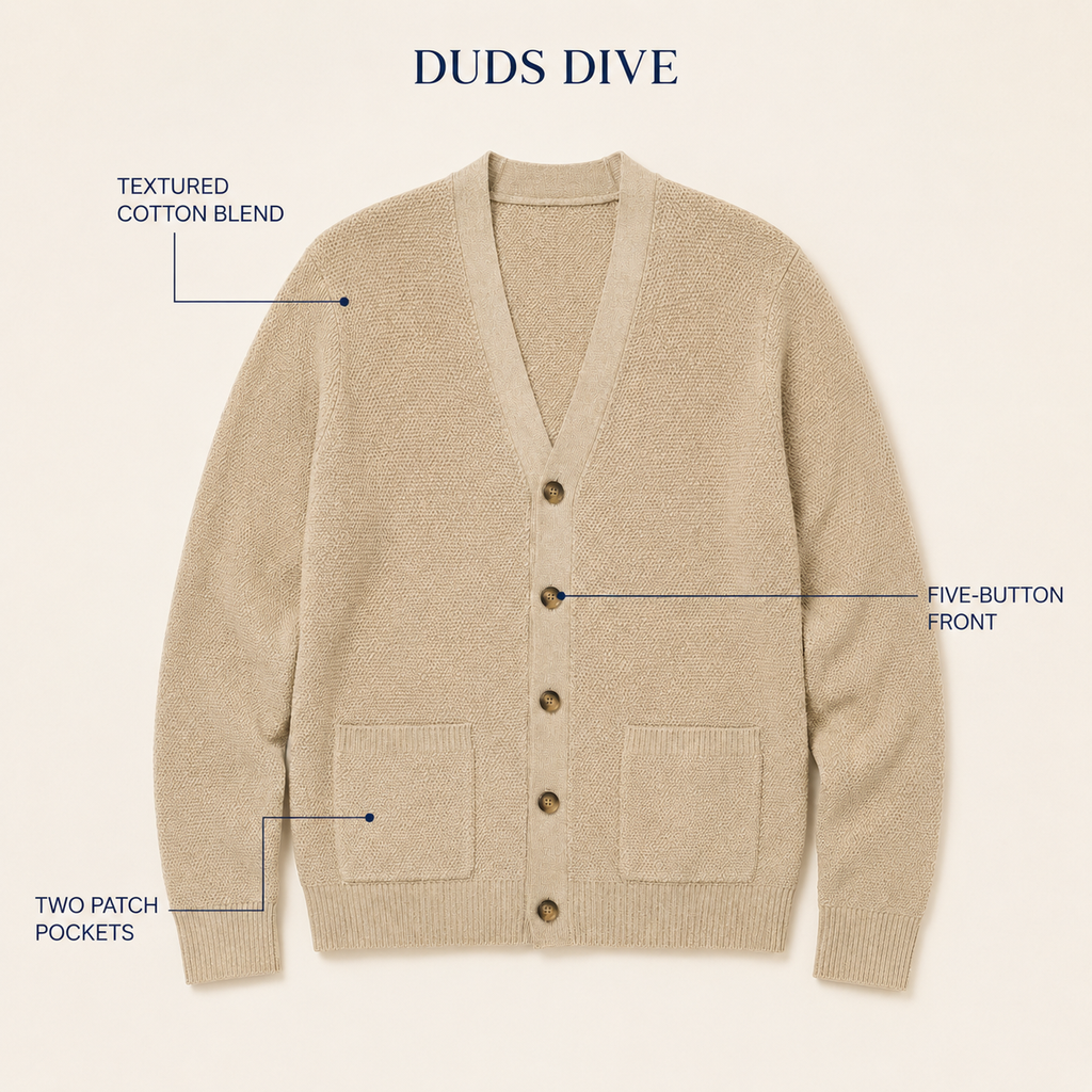 Tideway Textured Cardigan — Warm Sand