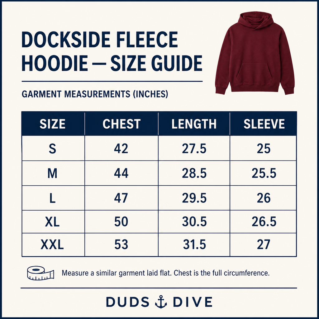 Dockside Fleece Hoodie — Deep Burgundy