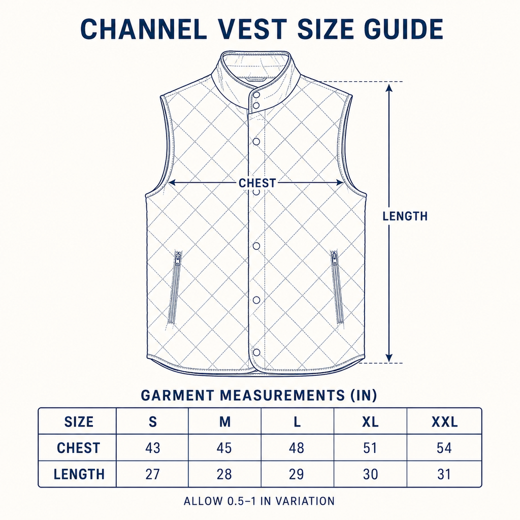 Channel Quilted Vest — Charcoal