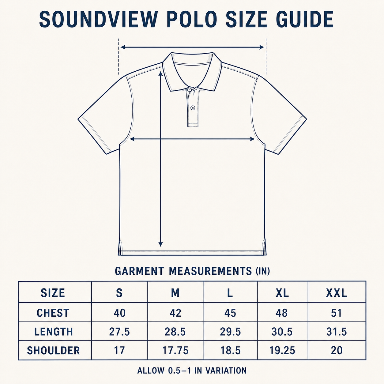 Soundview Pique Polo — Deep Navy