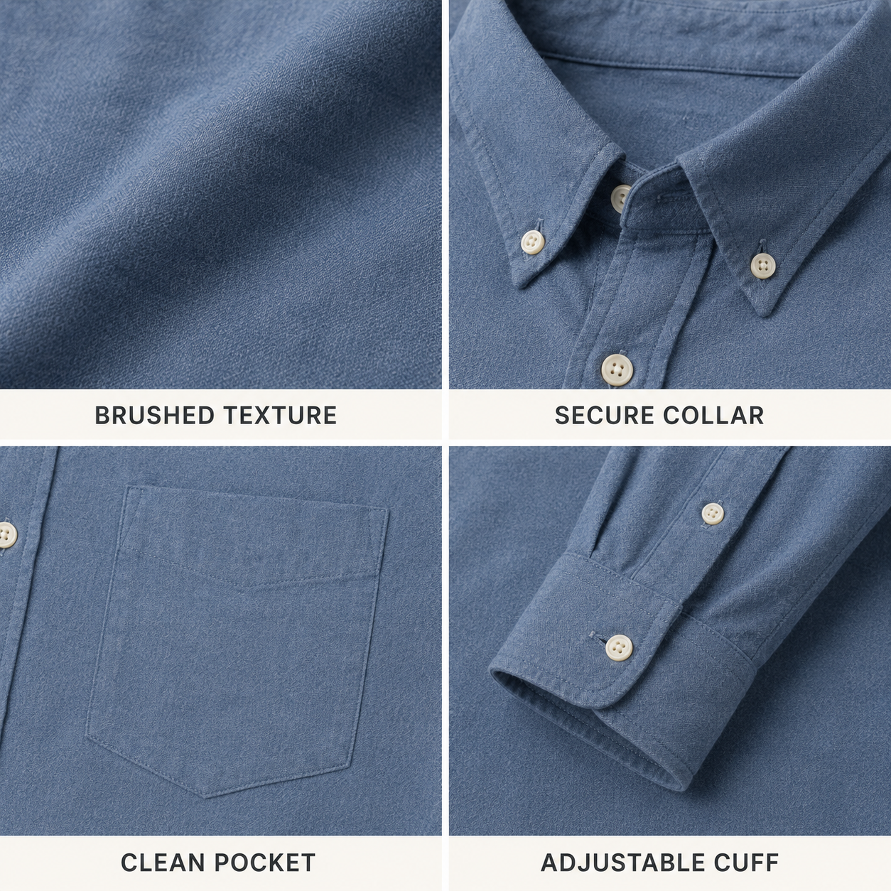 Harborline Brushed Oxford Shirt — Slate Blue