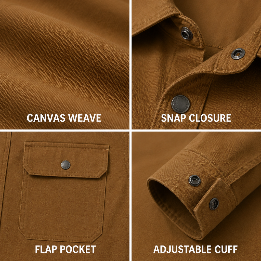 Ridgeline Canvas Overshirt — Tobacco Brown