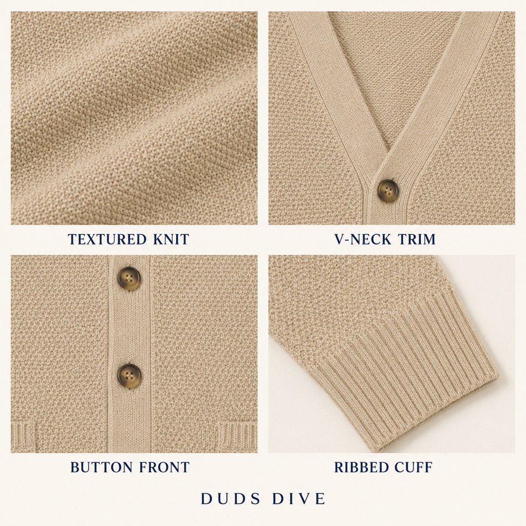 Tideway Textured Cardigan — Warm Sand